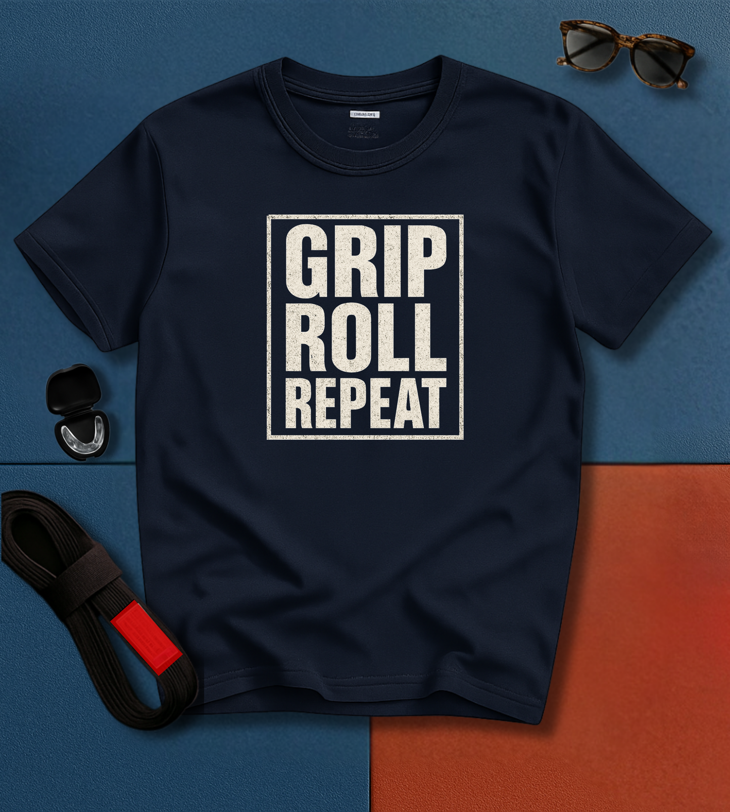 Brazilian Jiu-Jitsu Short Sleeve Shirt: Grip, Roll, Repeat