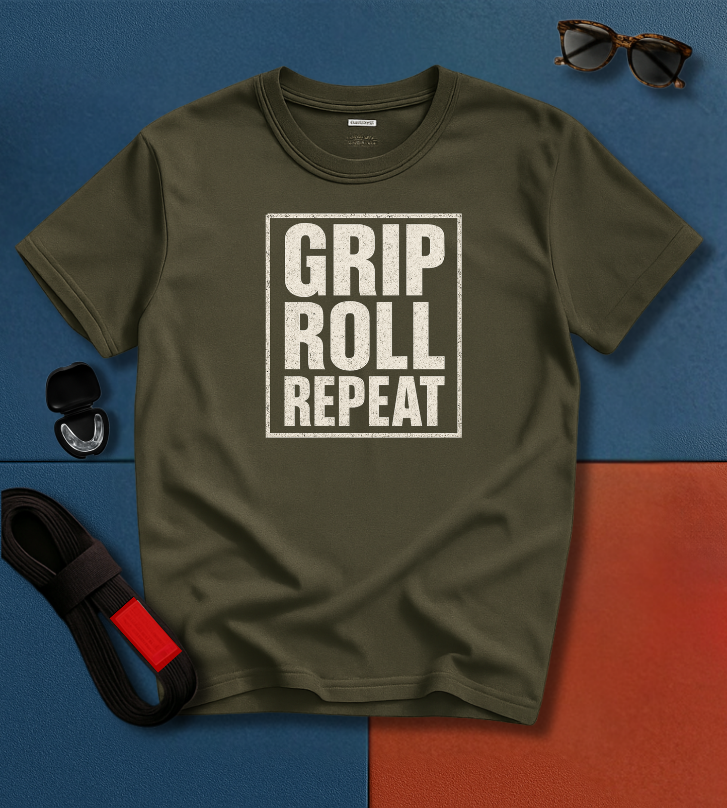 Brazilian Jiu-Jitsu Short Sleeve Shirt: Grip, Roll, Repeat