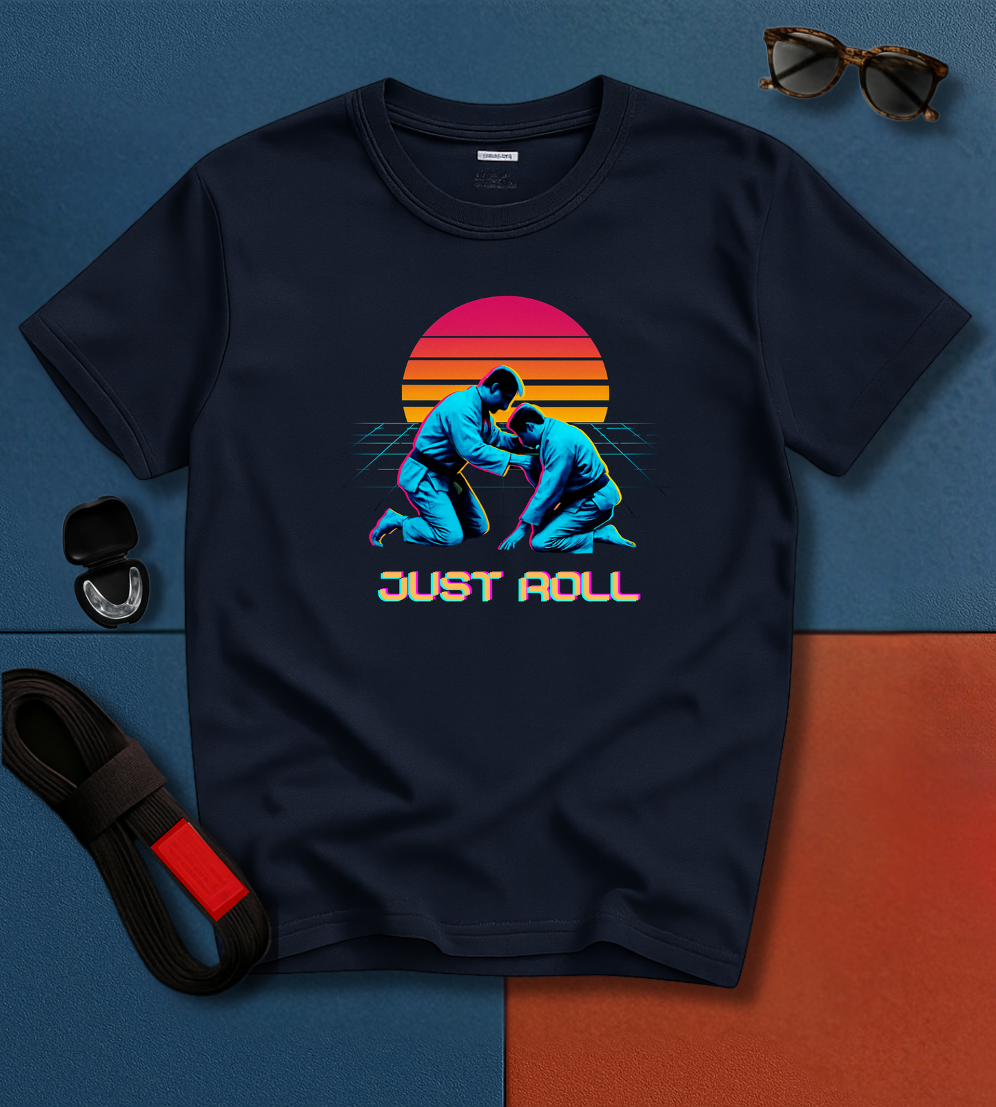 Brazilian Jiu-Jitsu Short Sleeve Shirt: Just Roll Retro
