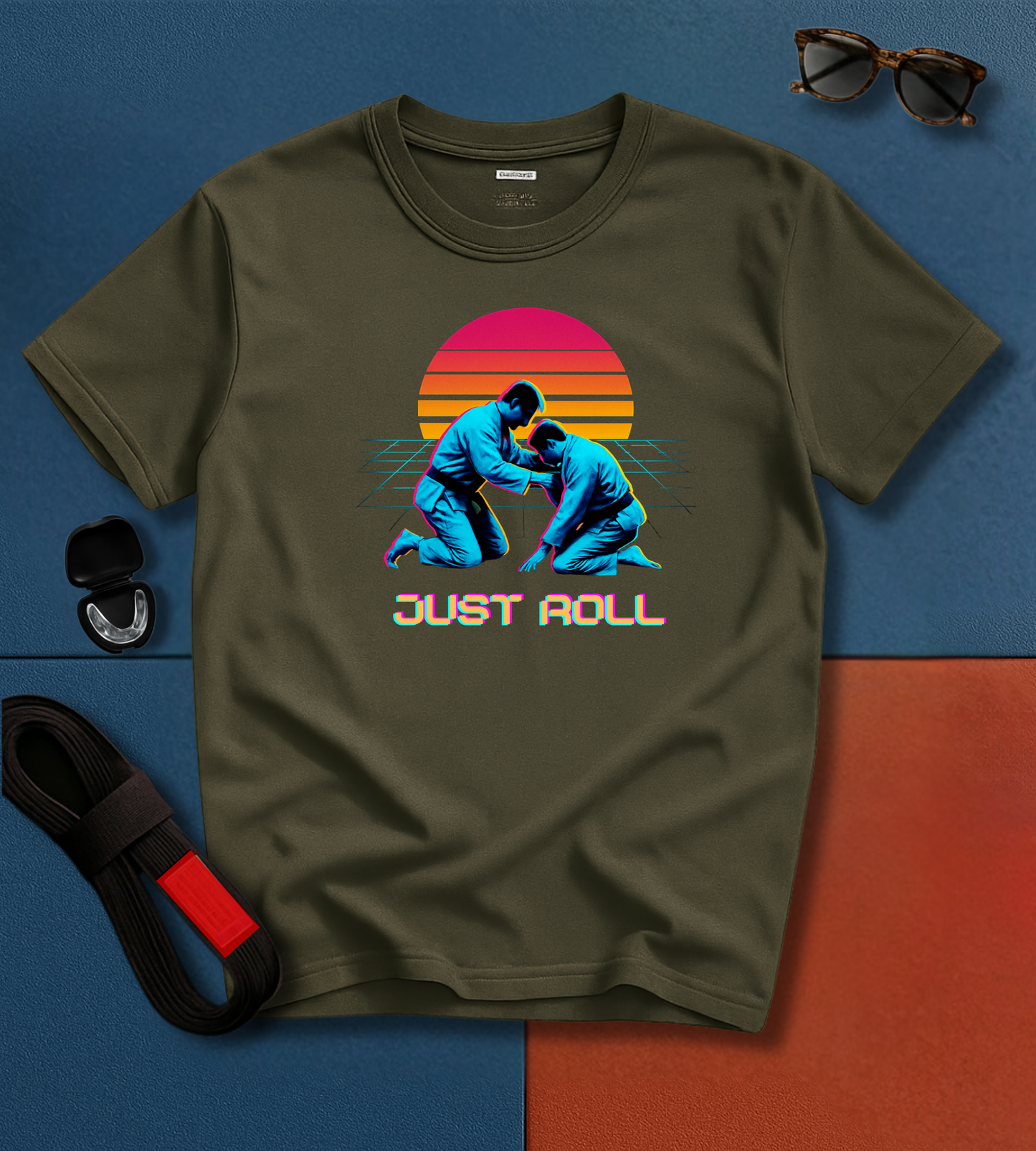 Brazilian Jiu-Jitsu Short Sleeve Shirt: Just Roll Retro