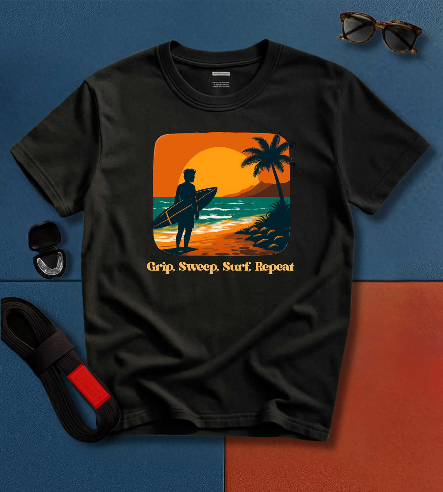 Brazilian Jiu Jitsu shirt - Grip, Sweep, Surf, Repeat