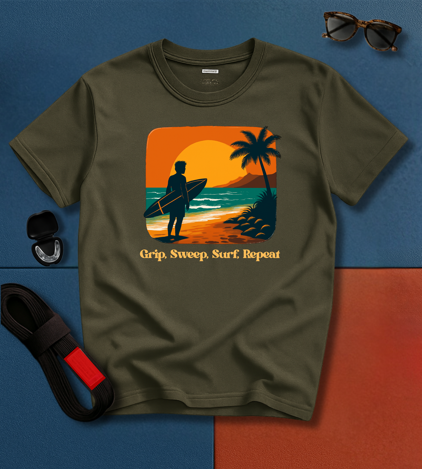 Brazilian Jiu Jitsu shirt - Grip, Sweep, Surf, Repeat