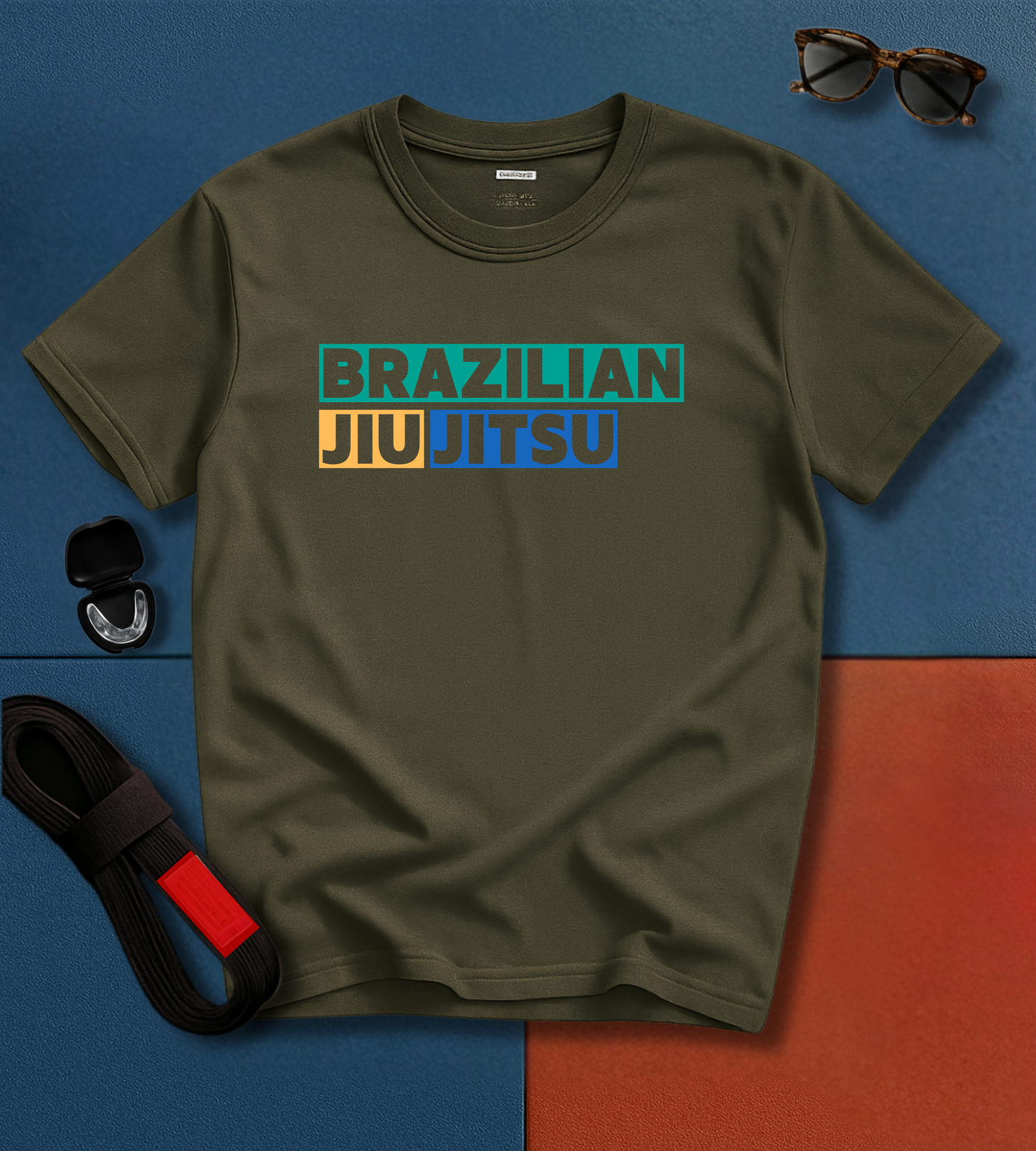 Brazilian Jiu Jitsu shirt - Green, Yellow and Blue