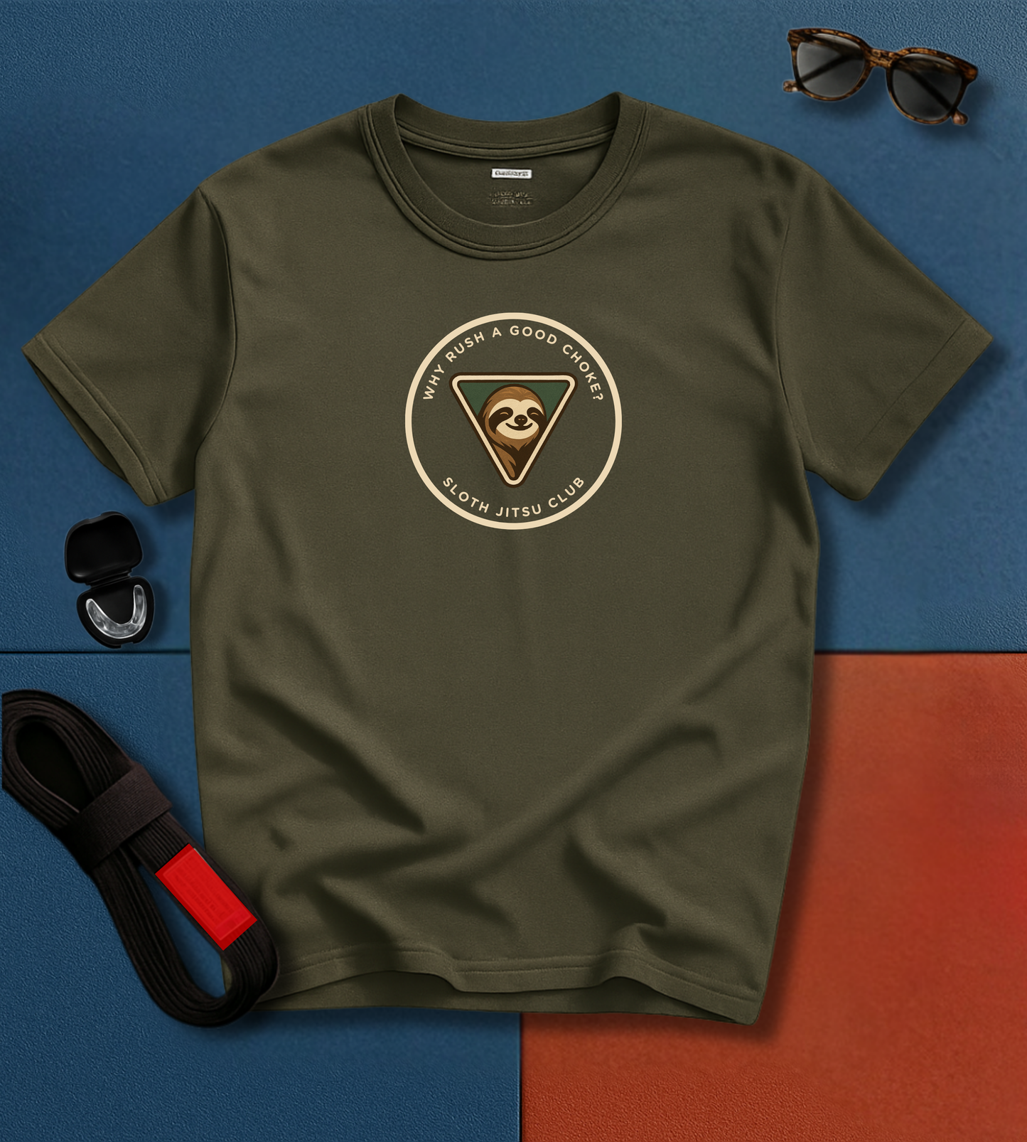 Brazilian Jiu Jitsu shirt - Sloth Jitsu Club: Why Rush a Good Choke?