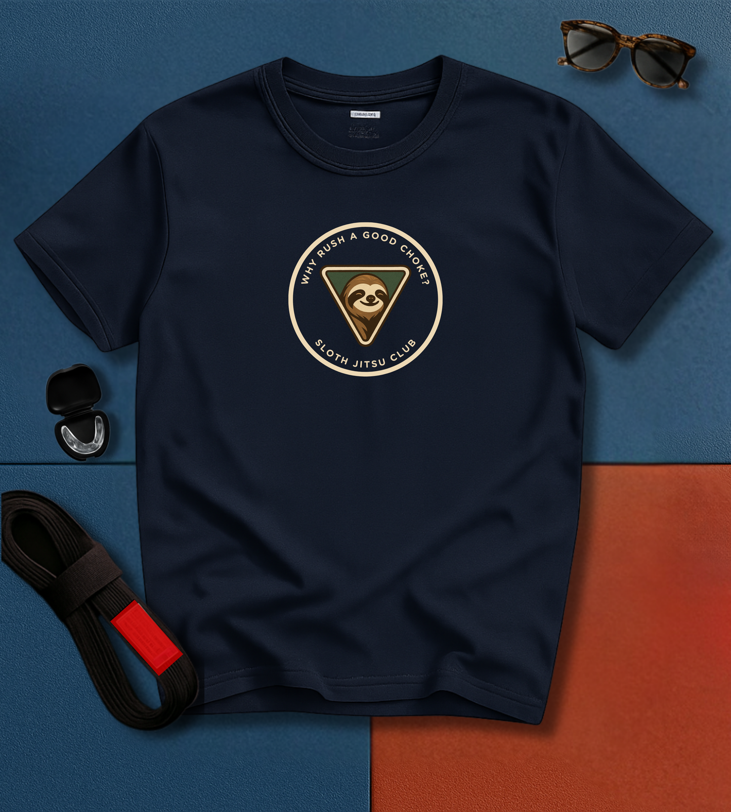 Brazilian Jiu Jitsu shirt - Sloth Jitsu Club: Why Rush a Good Choke?