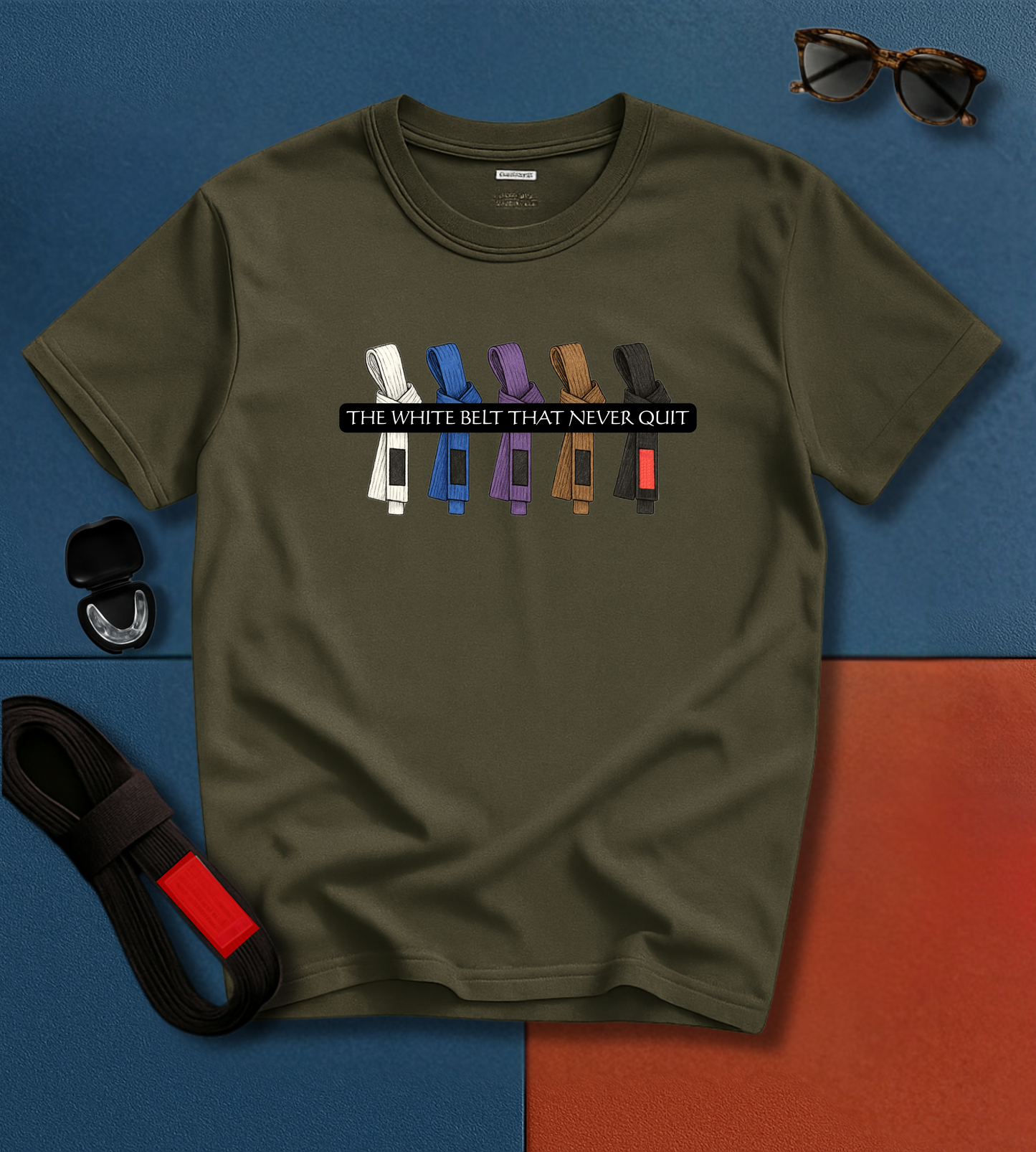 White Belt Never Quit BJJ T-shirt