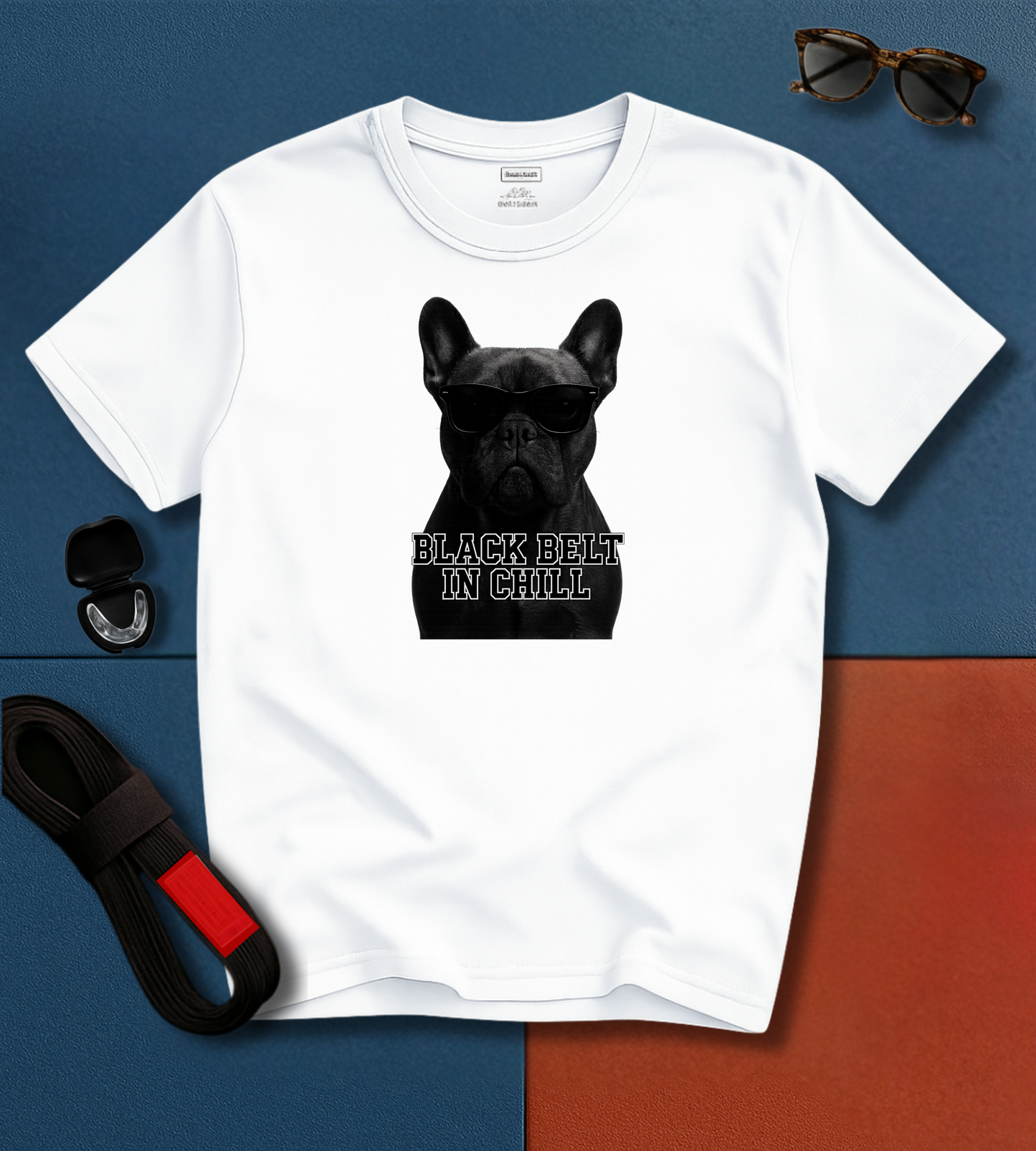 Jiu Jitsu shirt - French Bulldog Black Belt in Chill