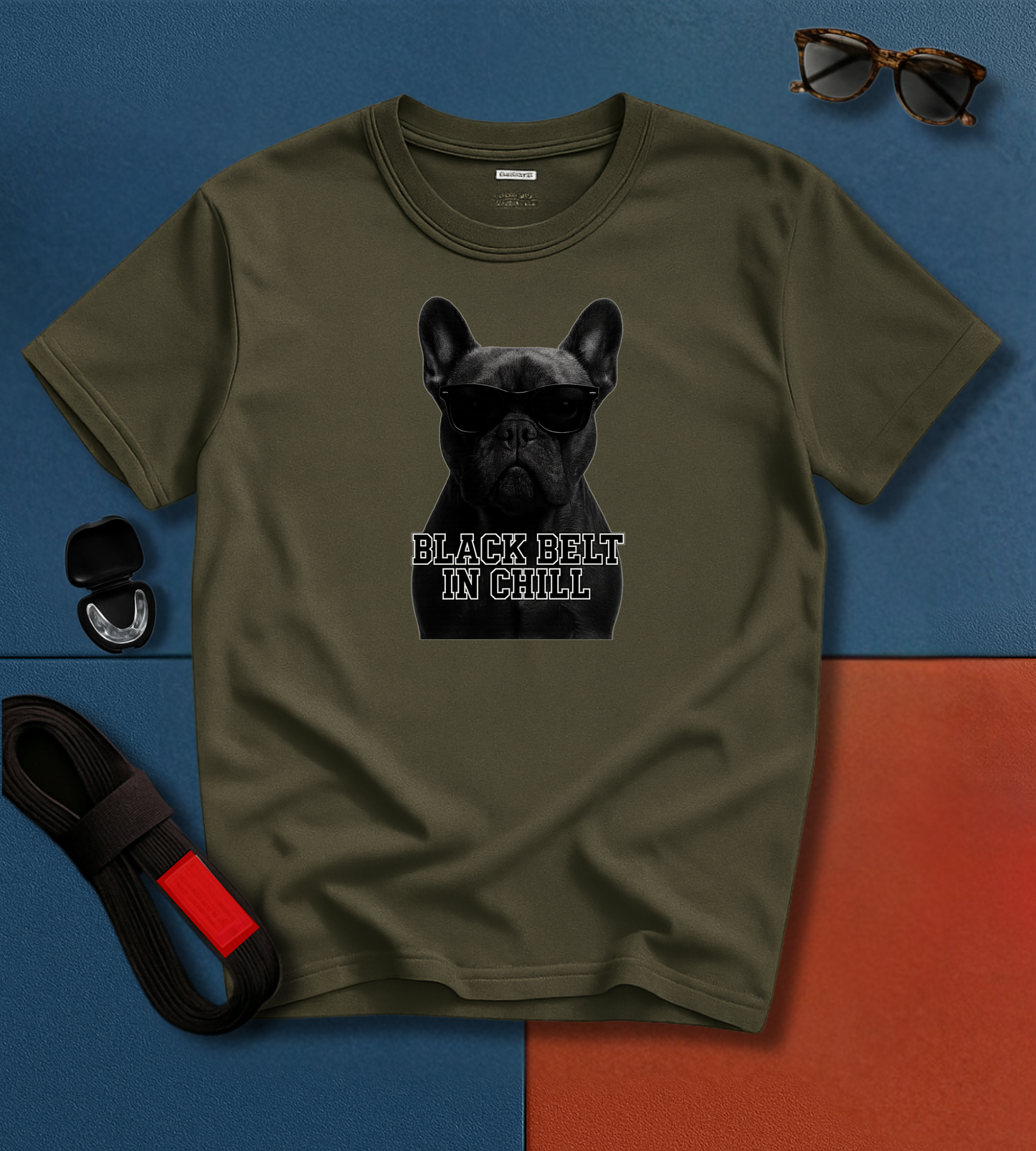 Jiu Jitsu shirt - French Bulldog Black Belt in Chill