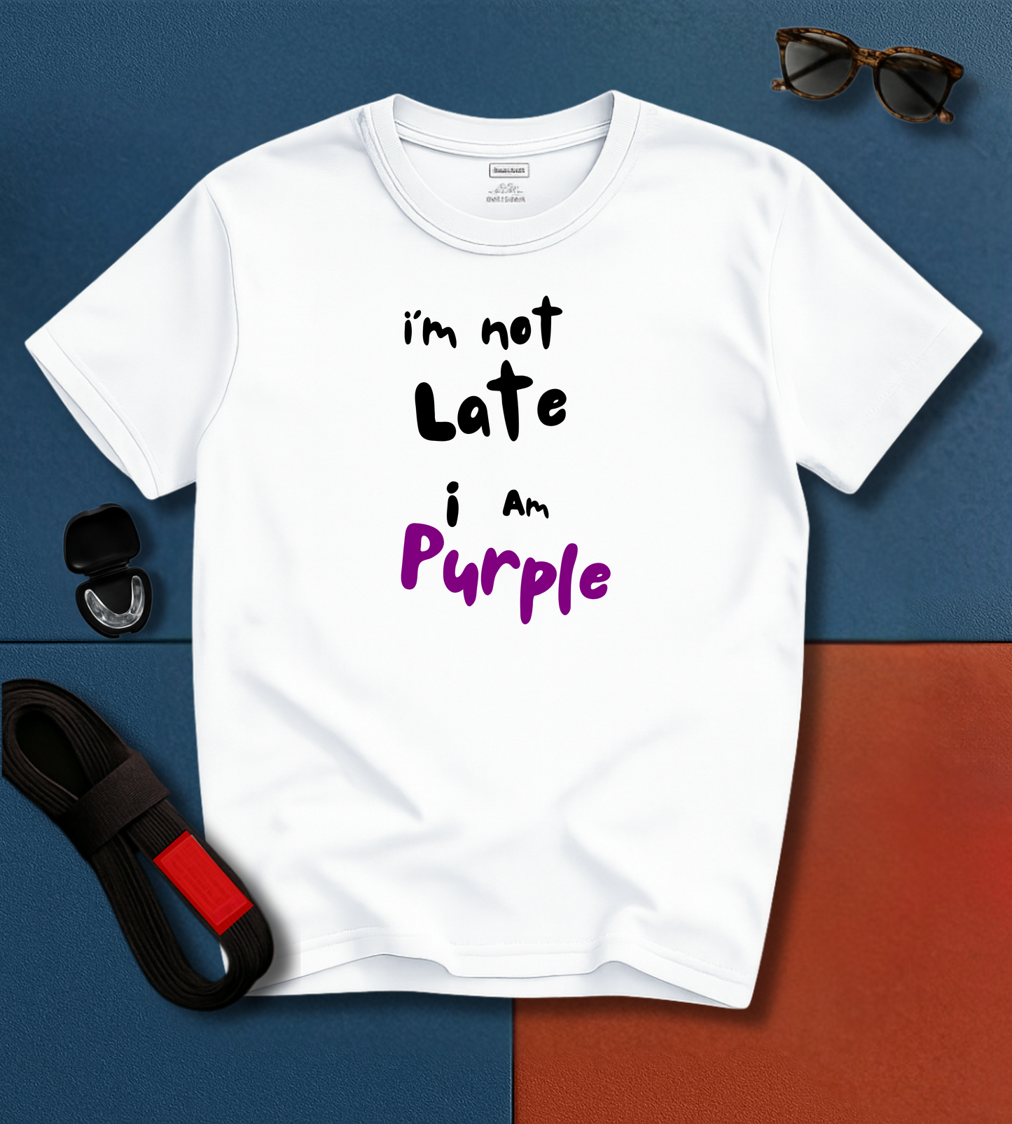 Jiu Jitsu T-Shirt - I'm not Late I am Purple