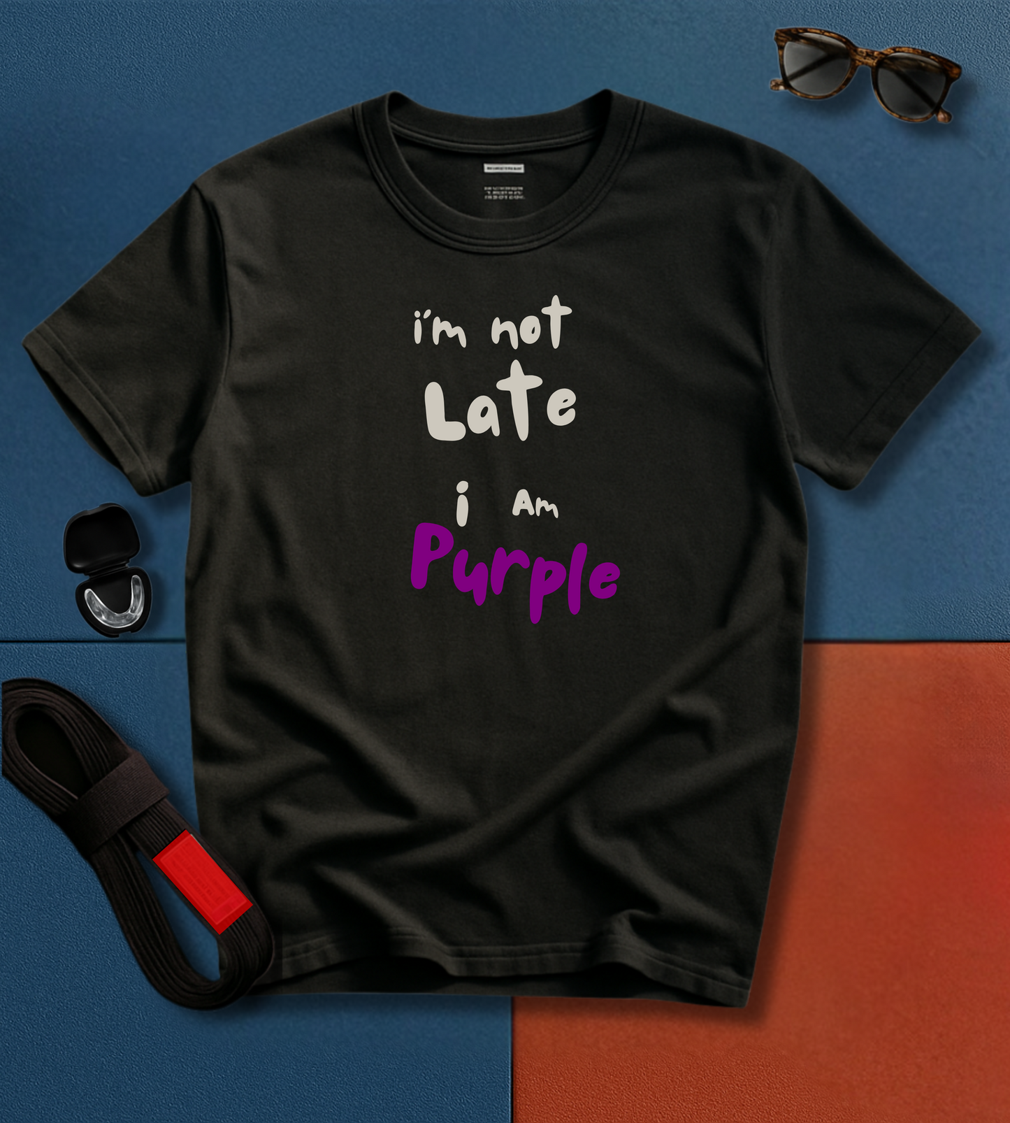 Jiu Jitsu T-Shirt - I'm not Late I am Purple