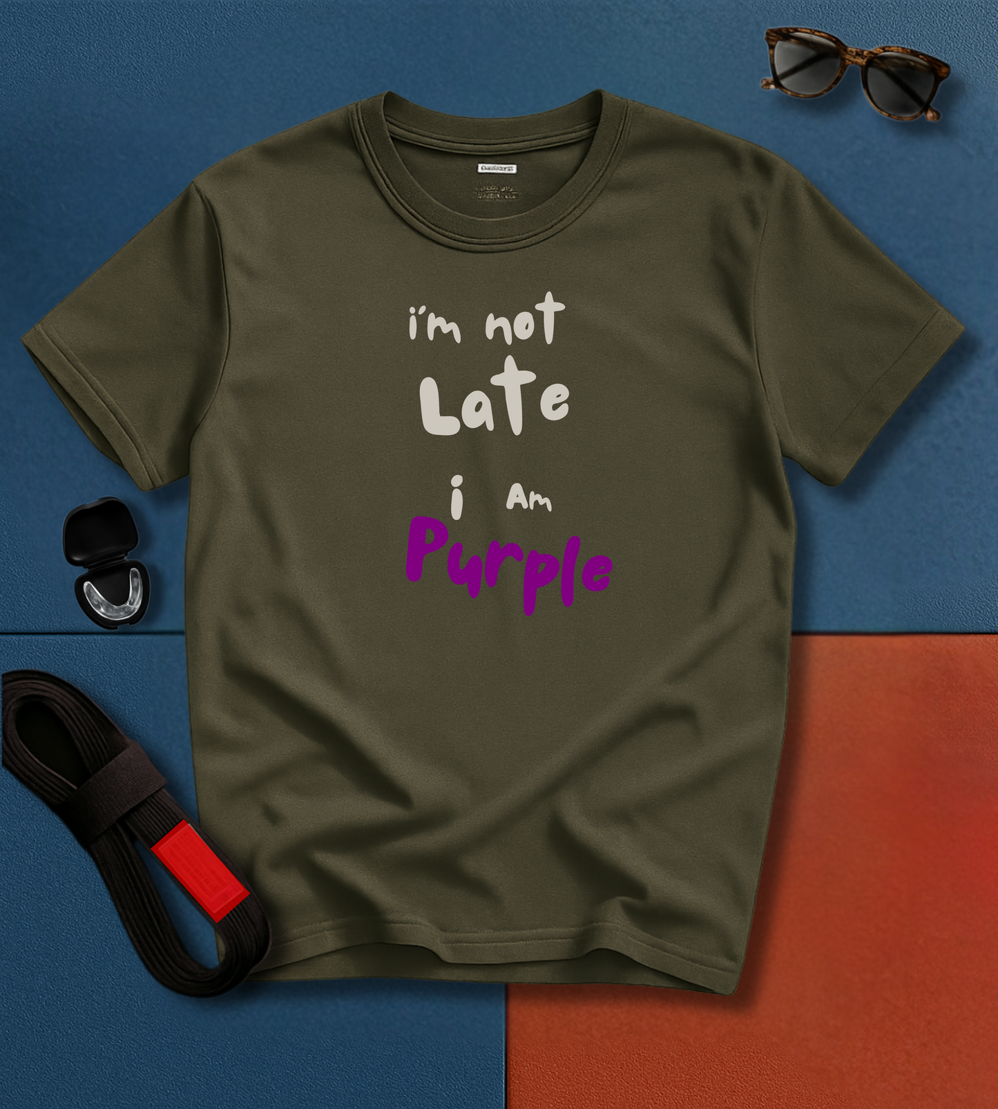Jiu Jitsu T-Shirt - I'm not Late I am Purple