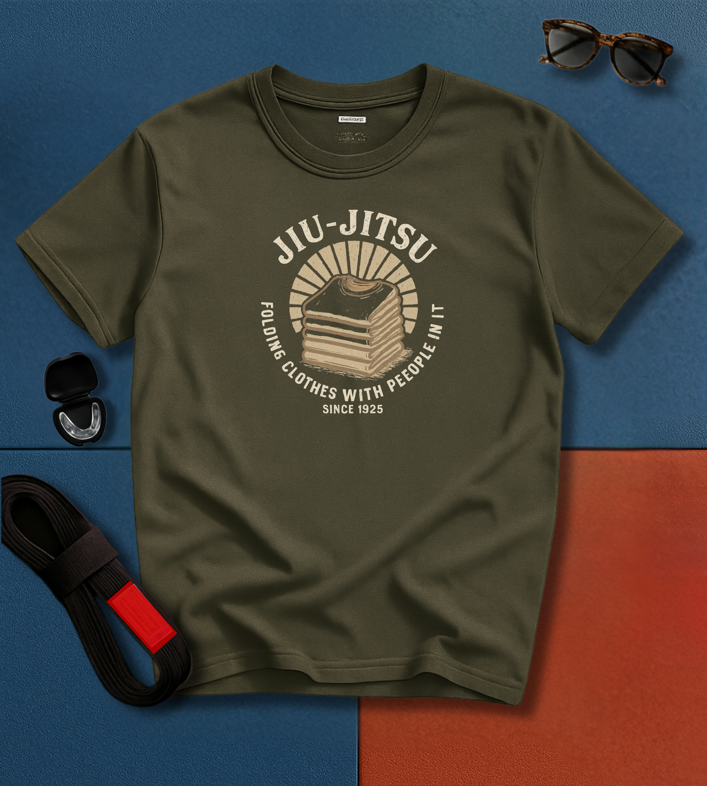 Jiu Jitsu T-Shirt - Folding Clothes with People in It