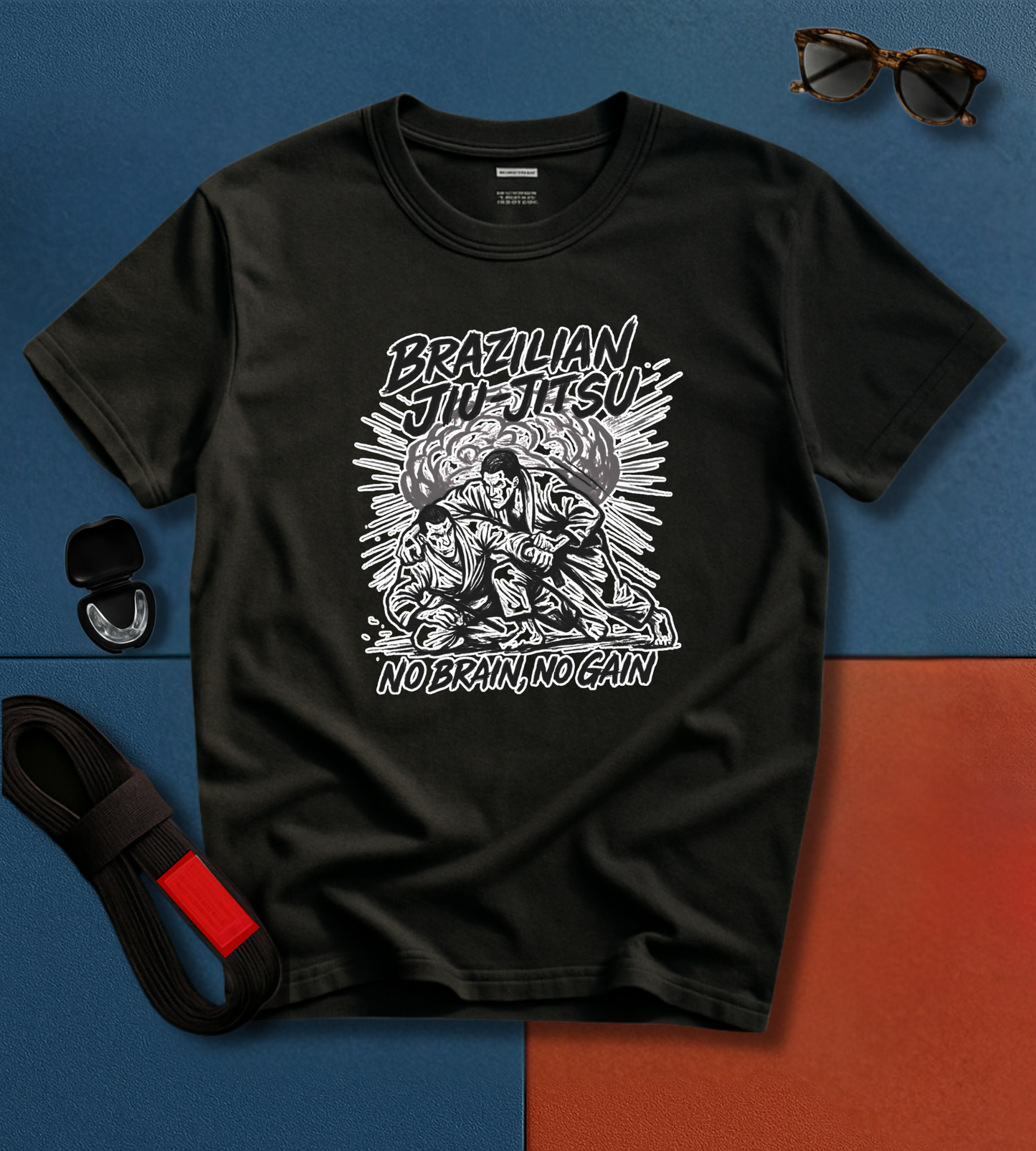 Jiu Jitsu T-Shirt - No Brain, No Gain
