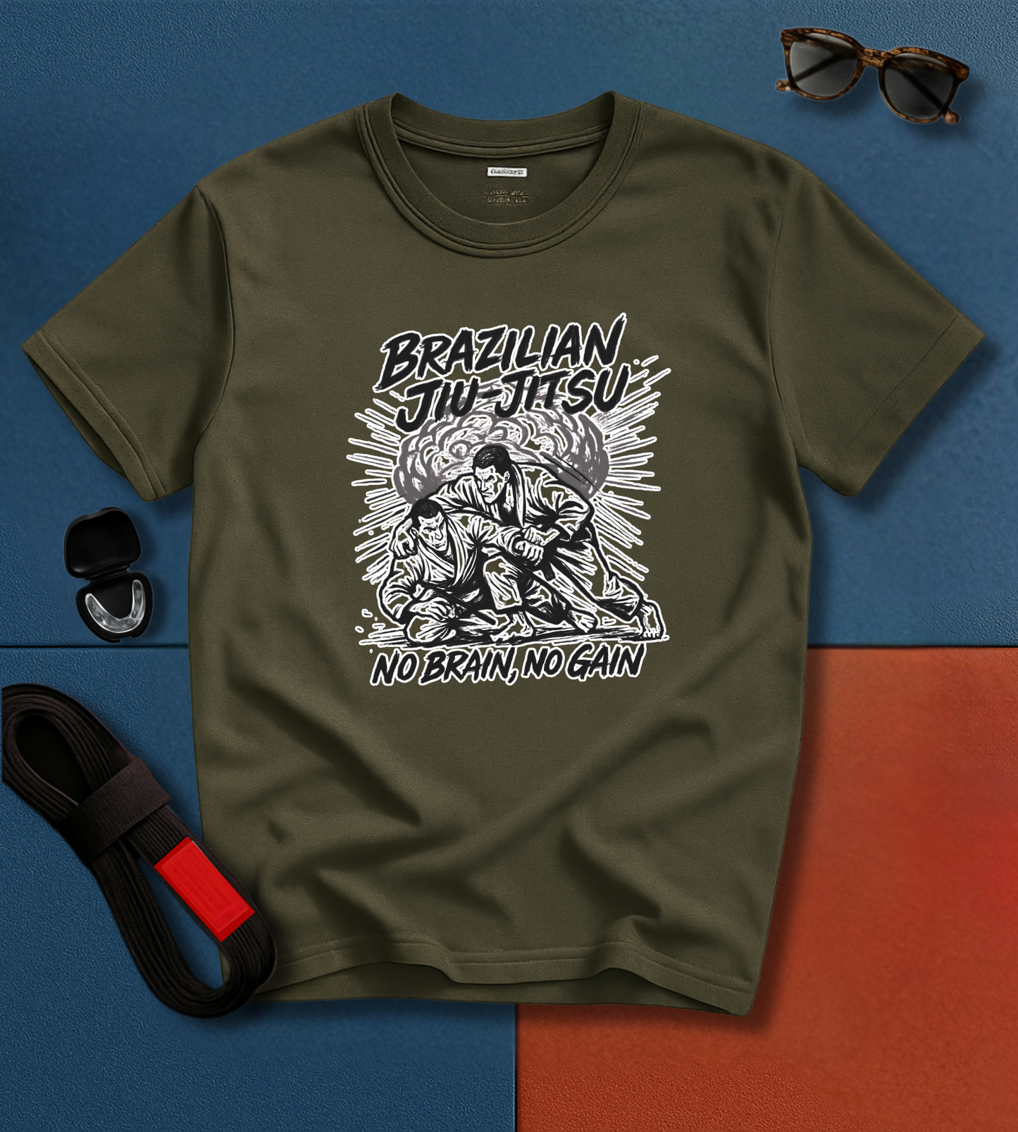 Jiu Jitsu T-Shirt - No Brain, No Gain