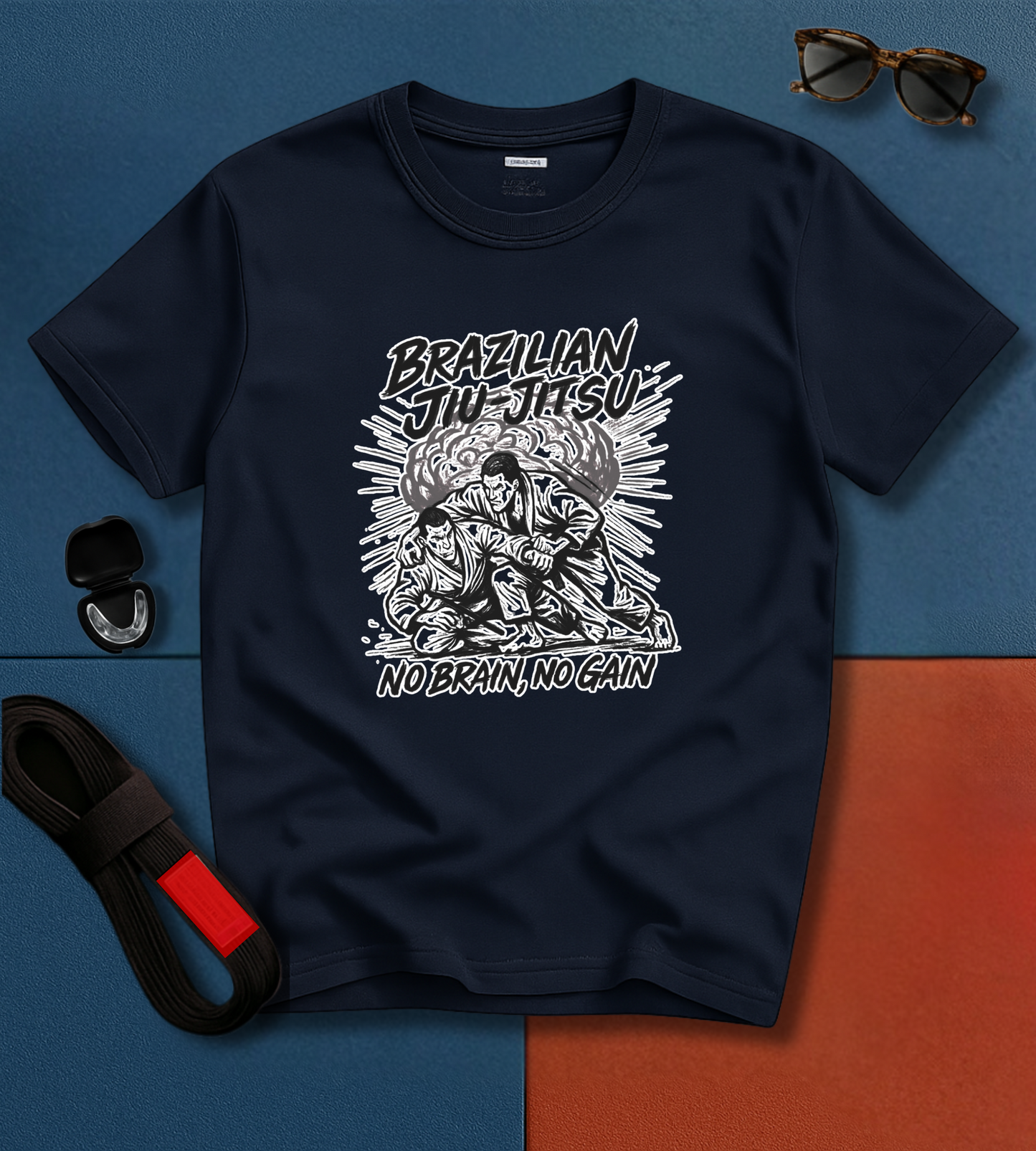 Jiu Jitsu T-Shirt - No Brain, No Gain