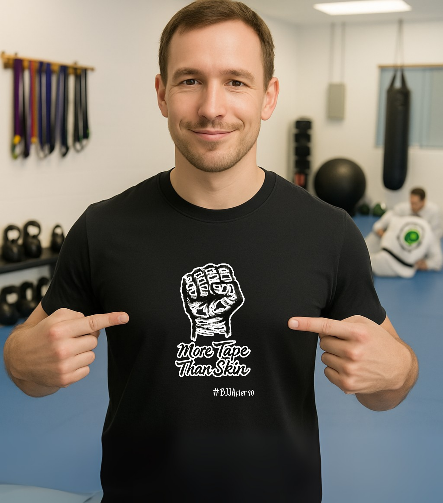 Jiu Jitsu T-Shirt - More tape than skin - Black & White