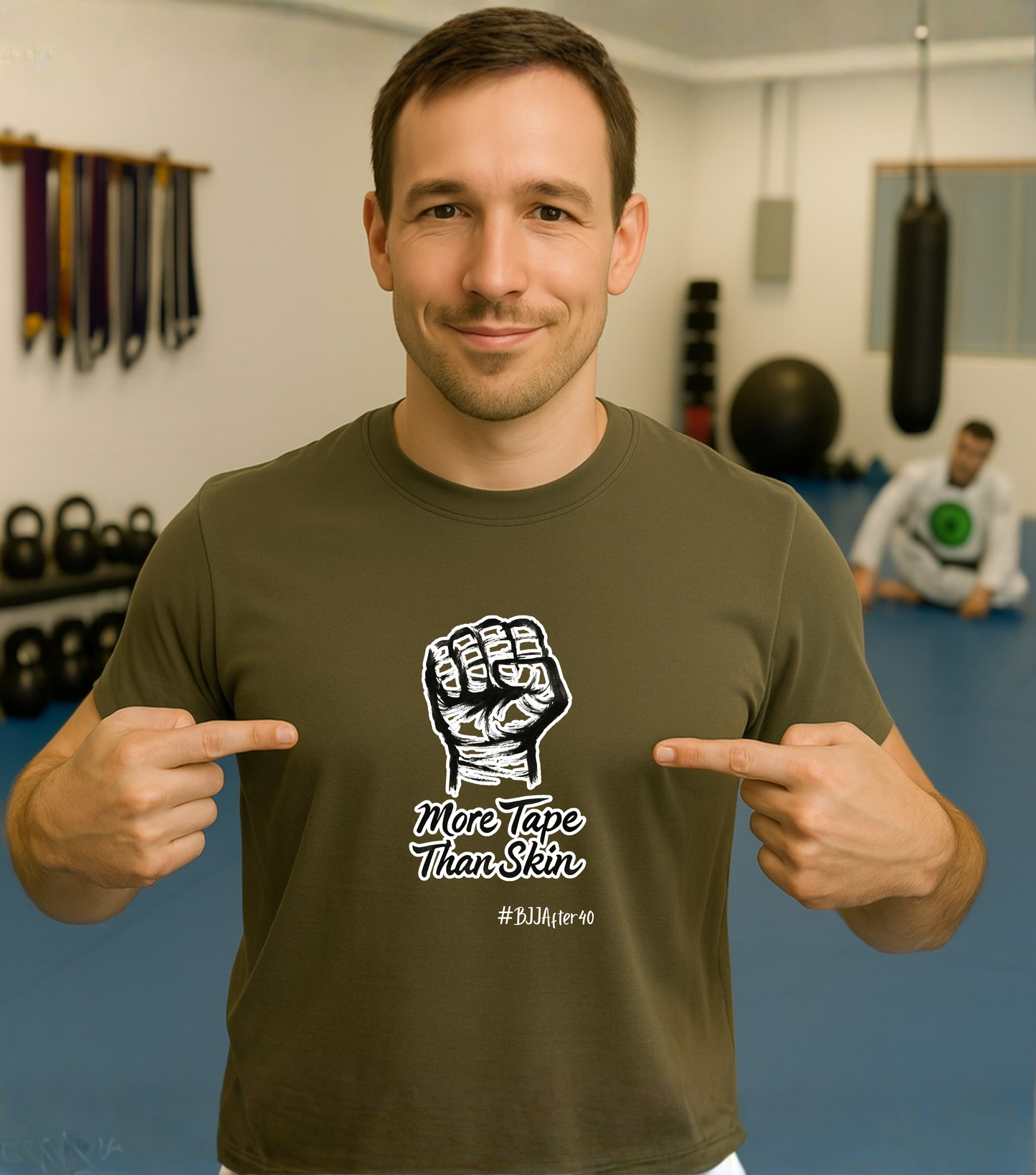 Jiu Jitsu T-Shirt - More tape than skin - Black & White