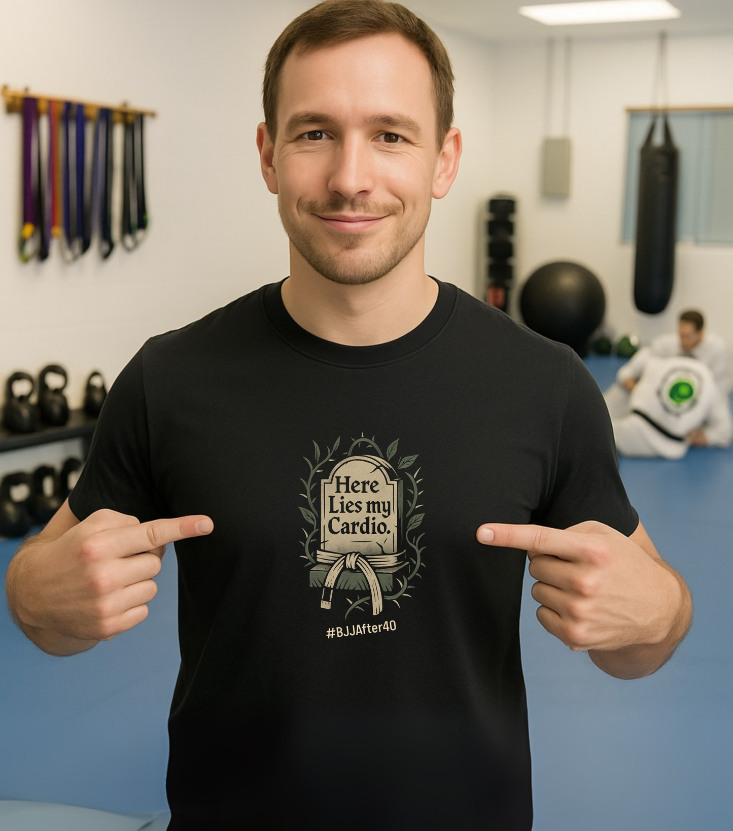 Jiu Jitsu T-Shirt - Here Lies My Cardio - Colors