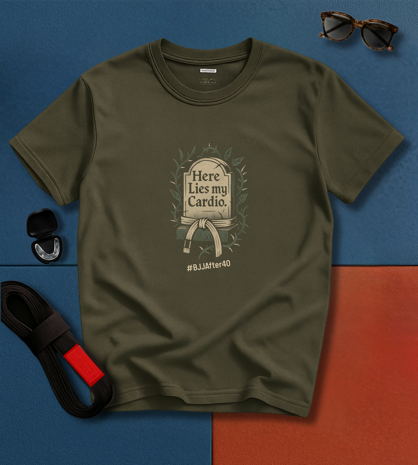 Jiu Jitsu T-Shirt - Here Lies My Cardio - Colors