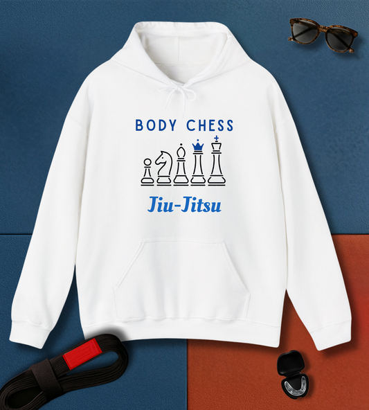 Body Chess BJJ Hoodie in White | Frames Culture BJJ hoodie