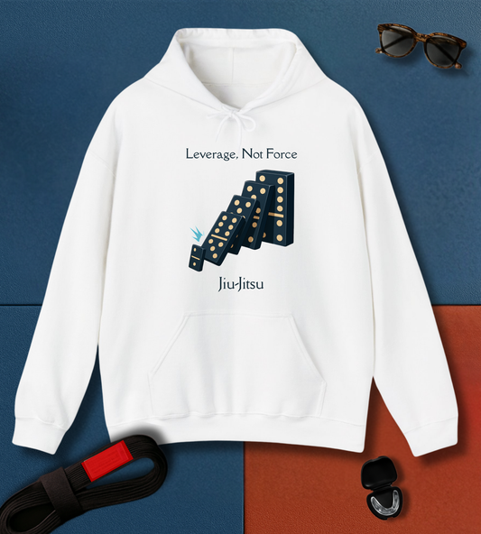Leverage BJJ Hoodie in White | Frames Culture BJJ hoodie