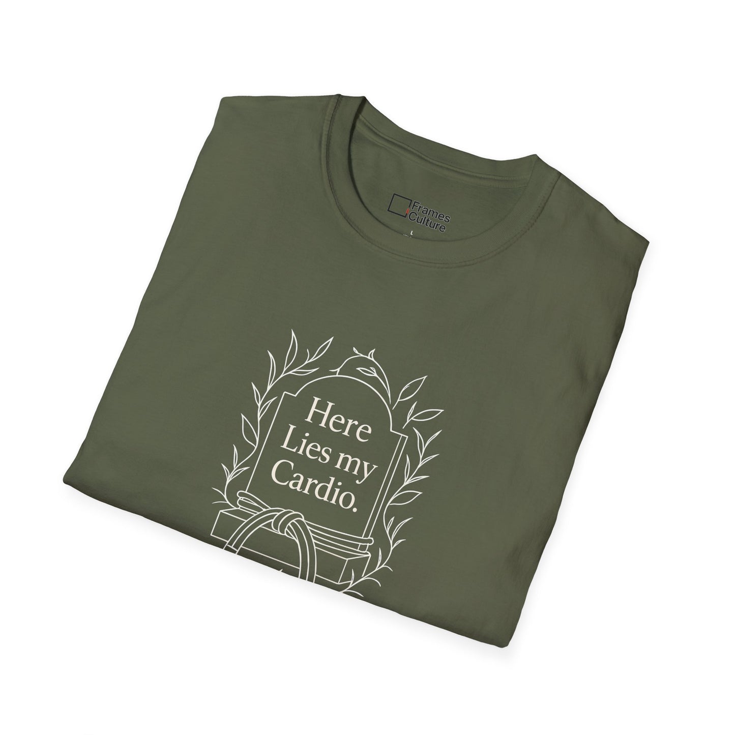 Jiu Jitsu T-Shirt - Here Lies My Cardio - Black & White
