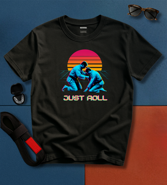 Brazilian Jiu-Jitsu Short Sleeve Shirt: Just Roll Retro