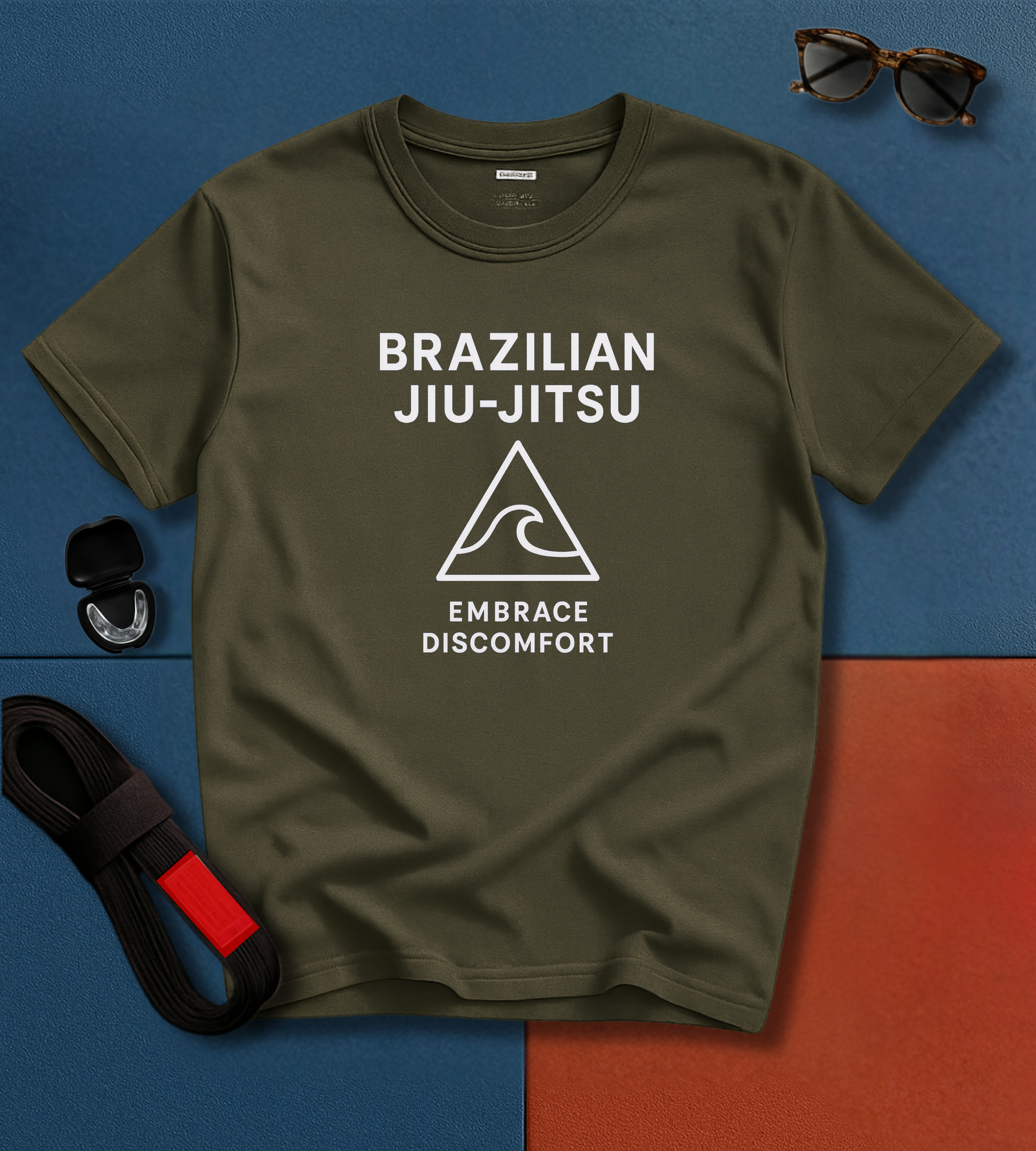 Military Green / S Embrace Discomfort Jiu Jitsu Shirt T-Shirt - Frames Culture