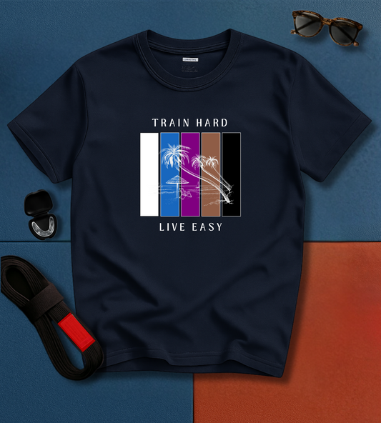 Brazilian Jiu Jitsu shirt - Train Hard, Live Easy
