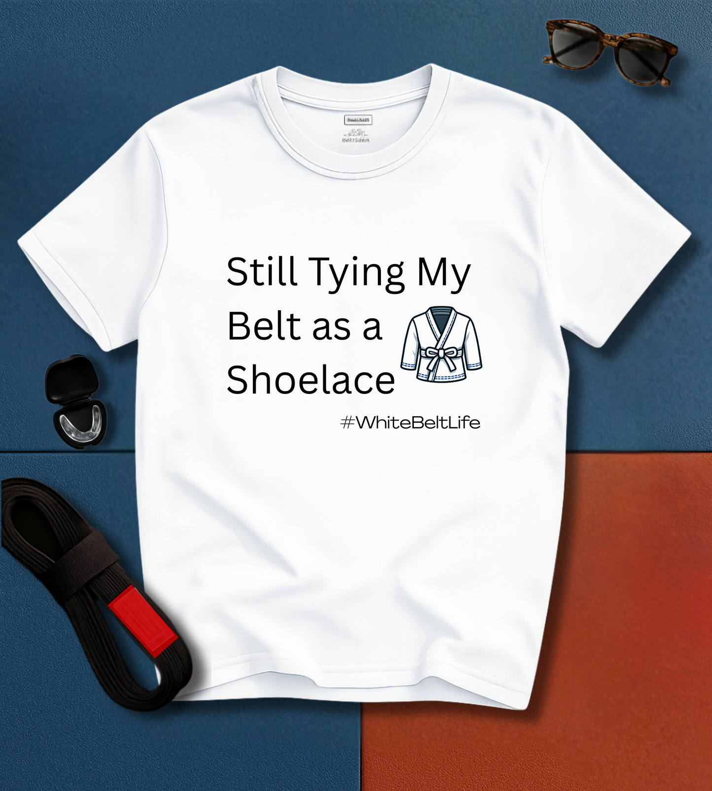 Jiu Jitsu T-Shirt - Tying Belt as Shoelace