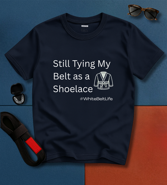 Jiu Jitsu T-Shirt - Tying Belt as Shoelace