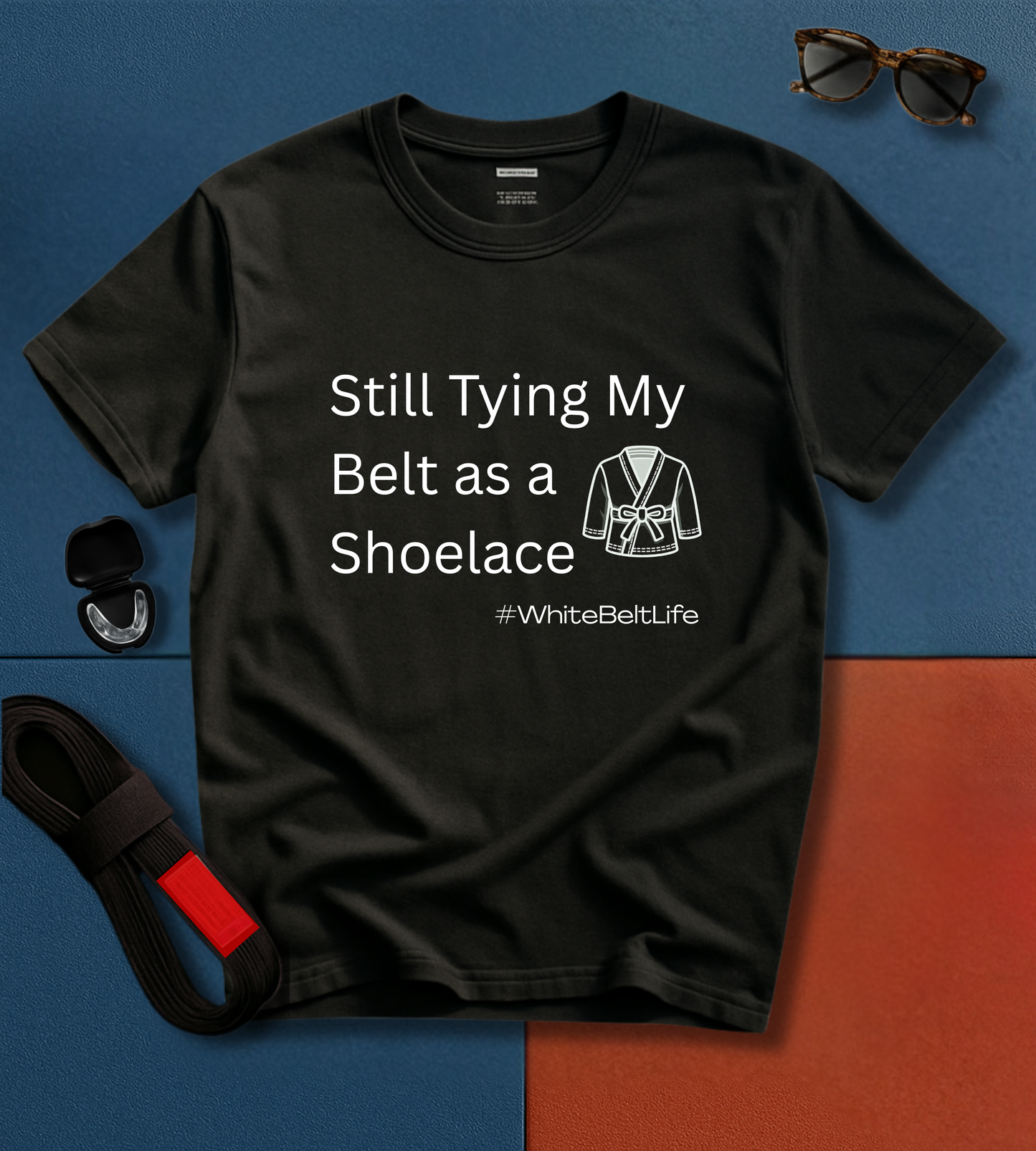 Jiu Jitsu T-Shirt - Tying Belt as Shoelace