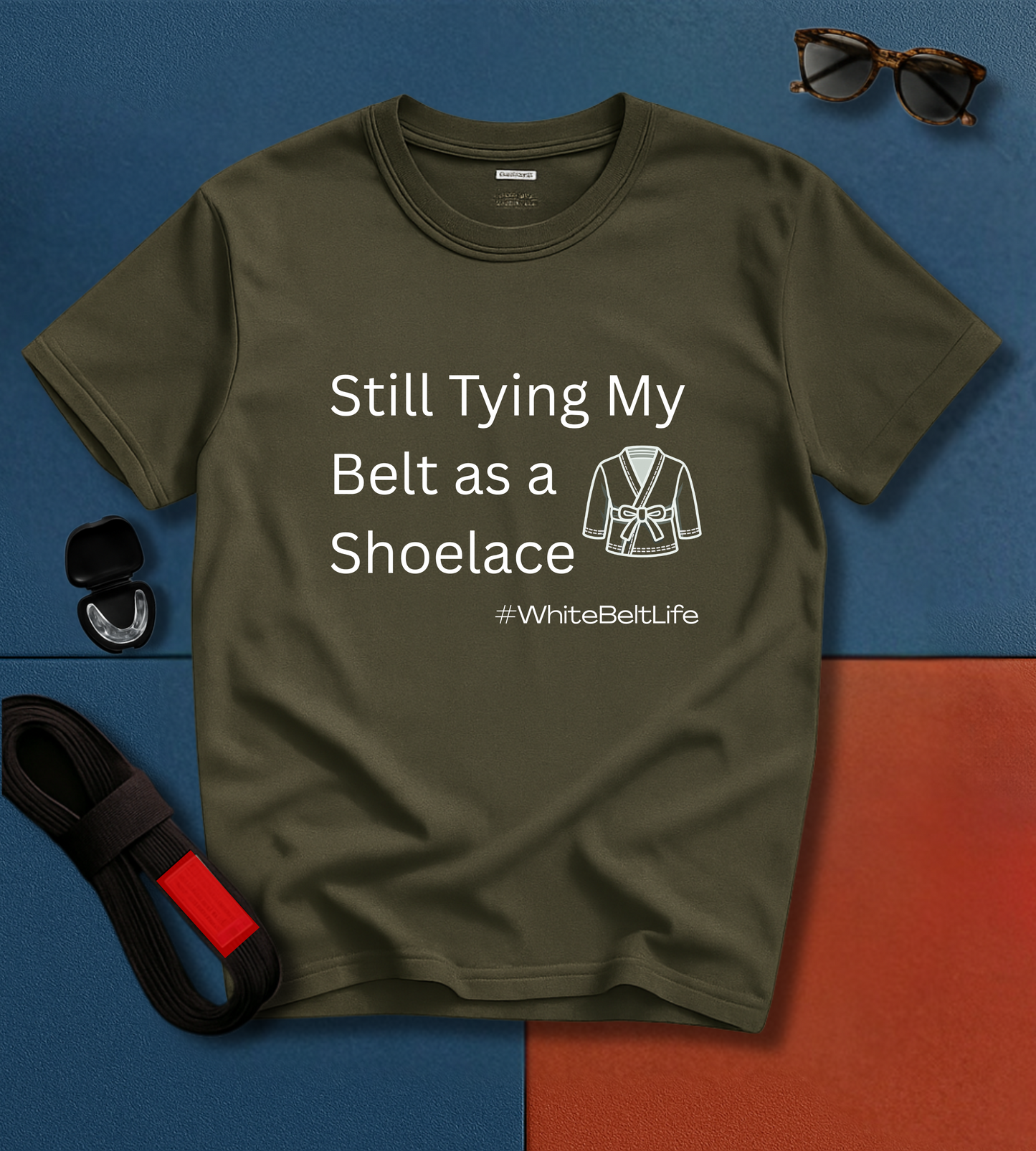 Jiu Jitsu T-Shirt - Tying Belt as Shoelace