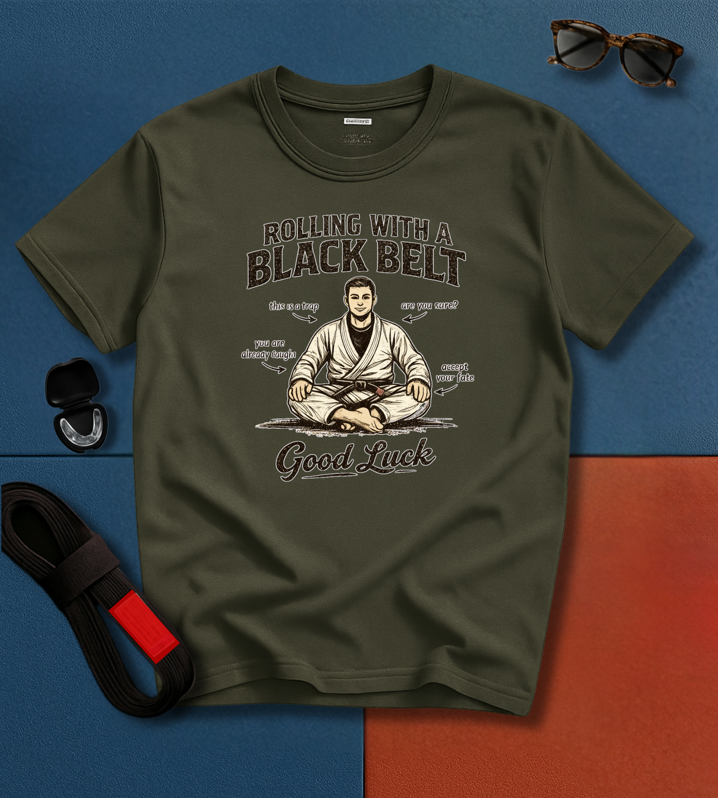 Black Belt Roll BJJ T-shirt