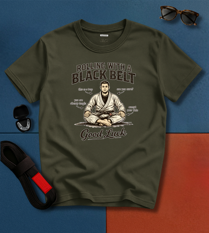 Black Belt Roll BJJ T-shirt