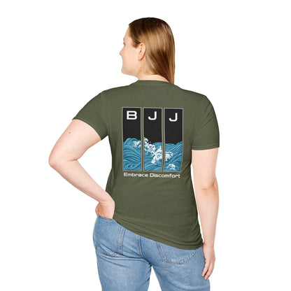 Back Embrace Discomfort Graphic BJJ T-shirt