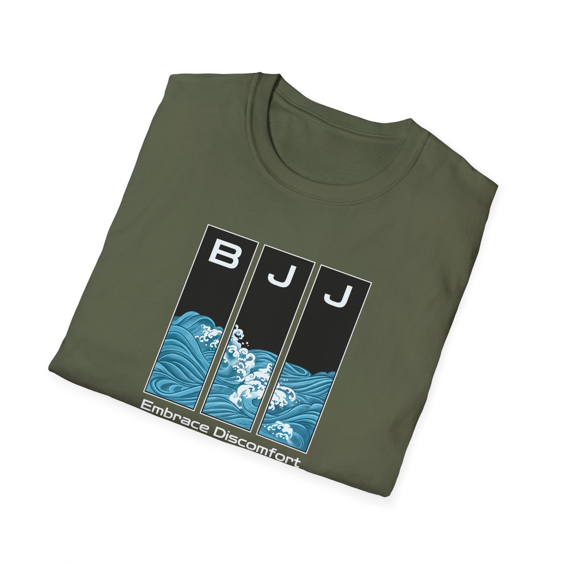 Embrace Discomfort Graphic BJJ T-shirt front view | Frames Culture BJJ t-shirt