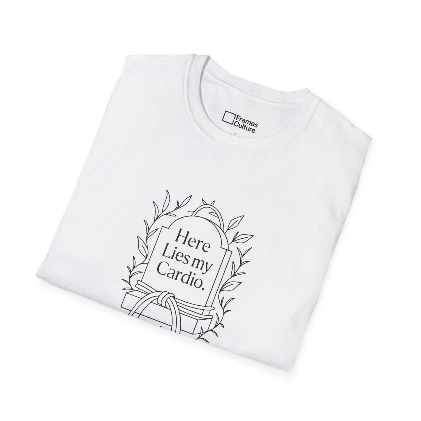 Jiu Jitsu T-Shirt - Here Lies My Cardio - Black & White