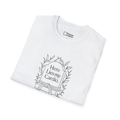 Jiu Jitsu T-Shirt - Here Lies My Cardio - Black & White